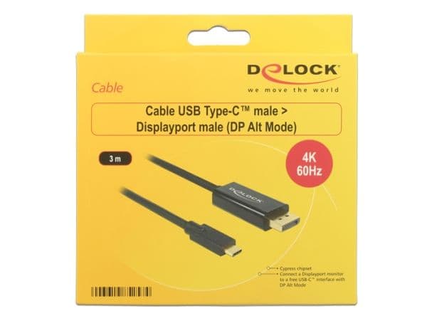 Delock - Extern videoadapter - USB-C - DisplayPort - svart - detaljhandel