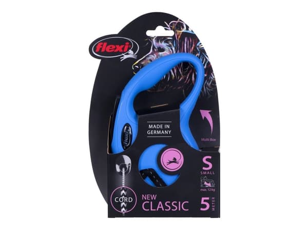 flexi New Classic snor S, 5M, 12KG, blå
