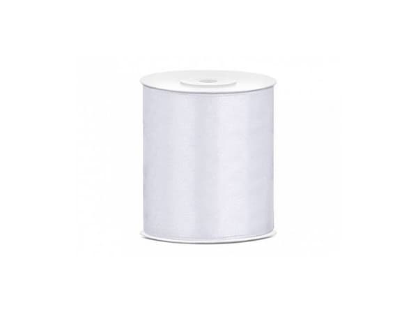 PartyDeco TS100-008-KARTON, Vit, Satin, 25 m, 100 mm, 20 styck