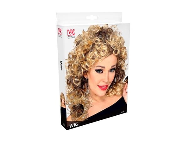 Blond 50-talls grease-parykk