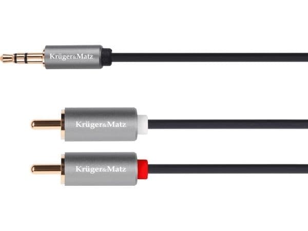 Kruger &amp; Matz Basic 2RCA - AUX 3,5mm kabel 5m