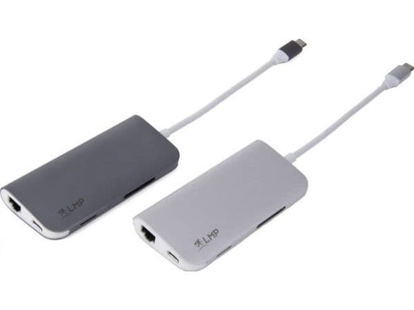 USB-C mini dokkingstasjon, HDMI, 3x USB 3.0, Ethernet, SD/MicroSD,