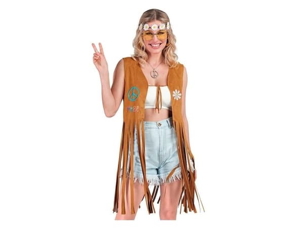 Hippie- väst med fransar