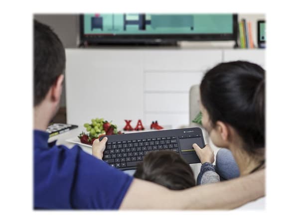 Logitech Wireless Touch Keyboard K400 Plus - Tastatur - trådløs - 2.4 GHz - Engelsk