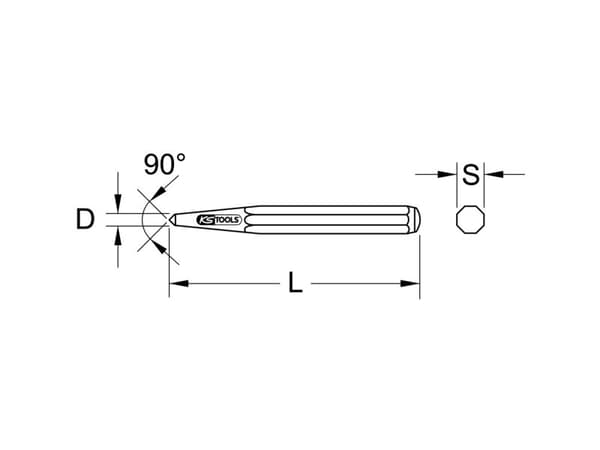 KS TOOLS senterstanse, rund, polert, Ã˜ 10mm (156.0410)