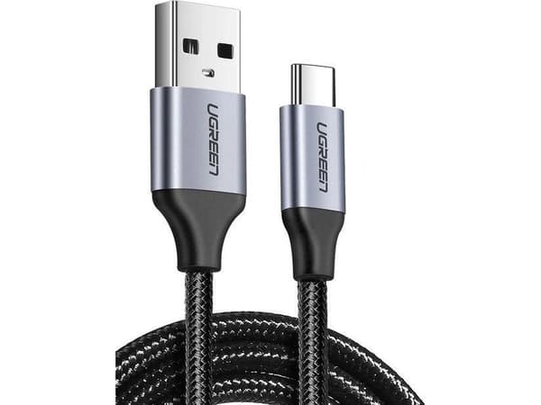 USB til USB-C-kabel QC3.0 UGREEN 0,25m med aluminiumsplugg (svart)
