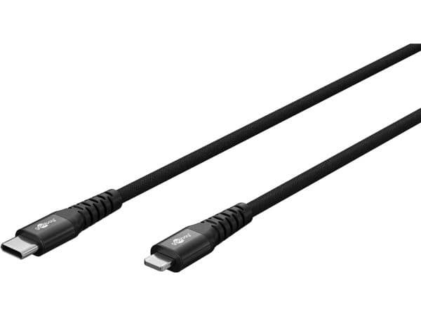 Goobay 74516, 2 m, Lightning, USB C, Hankjønn, Hankjønn, Sort