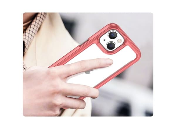 Outer Space-skal iPhone 14 Plus med gelram - röd