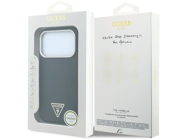 Etui Guess Kevlar Triangle Logo MagSafe na iPhone 17 Pro / 18 Pro - czarne