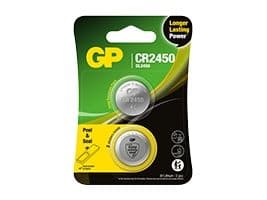 GP knappcellsbatteri litium CR2450 säkerhetsförsegling 2-pack