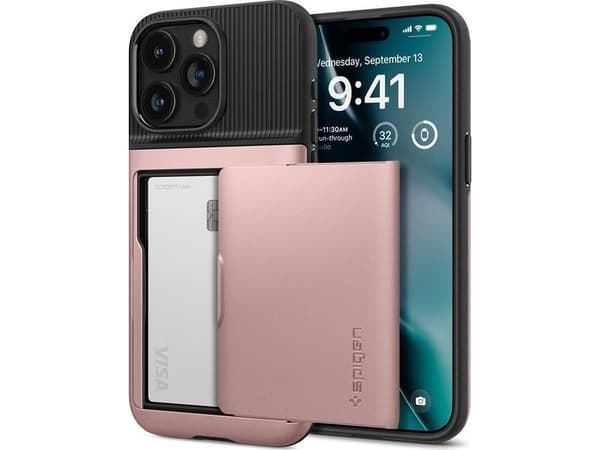 Spigen Slim Armor CS suojakotelo iPhone 15 Pro Max - vaaleanpunainen