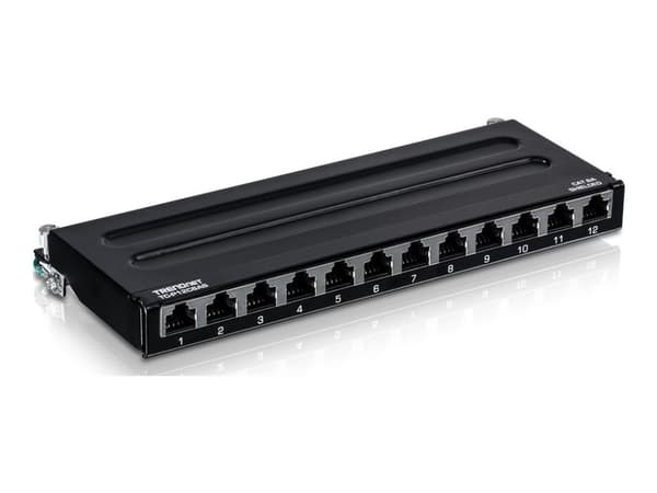 TRENDnet TC-P12C6AS - Patch-panel - väggmontering - CAT 6a - STP - RJ-45 X 12 - 0.5U
