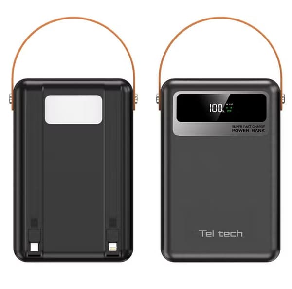 Teltech powerbank 80000 mAh - Typ-C / Lightning-kablar