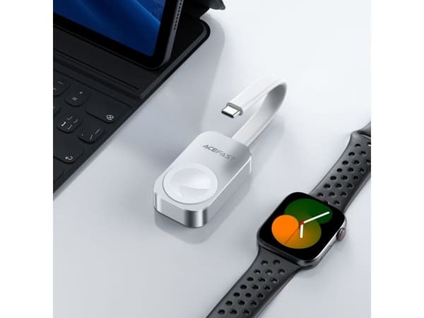 Acefast trådløs lader E21 5W for Apple Watch sølv
