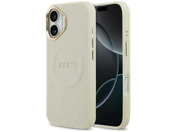 Guess Peony Hot Stamp MagSafe iPhone 17 Case - Beige