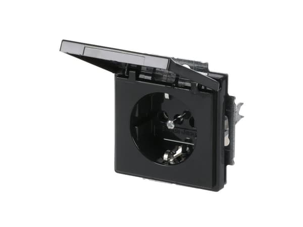 Busch-Jaeger 20 EUK-81, CEE 7/3, 2P+E, Sort, 250 V, 16 A, 63 mm