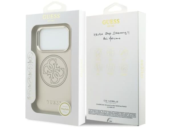 Guess perforerat 4G MagSafe-skal till iPhone 17 Pro - beige