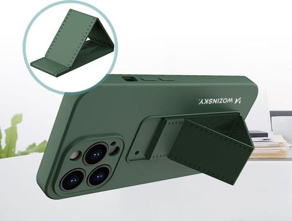 Wozinsky hållar-/ställfodral iPhone 13 mini silikonfodral med stativ ljusblå