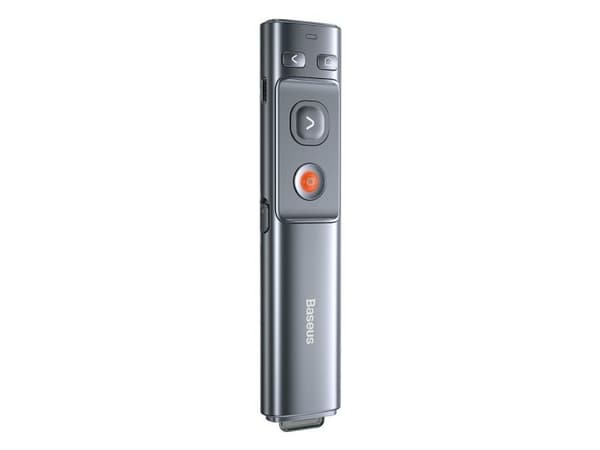 Baseus Orange Dot trådløs presentasjonslaserpeker - grå (med batteri)