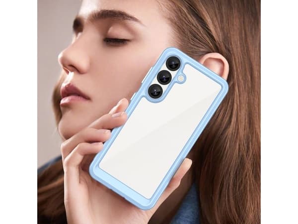Silikonfodral Outer Space med gelram för Samsung Galaxy S25 - blå