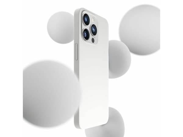 Deklas 3mk Protection “MagCase” silikonfodral till iPhone 15 Plus – vit