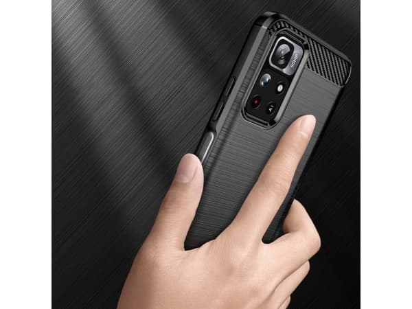 Carbon Case fleksibelt deksel til Xiaomi Redmi Note 11 - svart