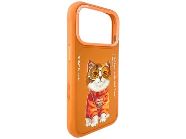 Nimmy Cool Cat kotelo iPhone 17 Pro Maxille oranssi