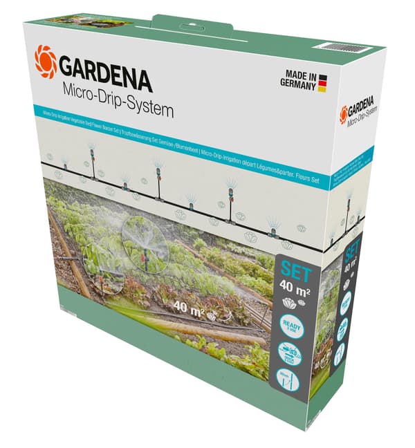 Gardena Micro-Drip-System grönsaks-/blomsterrabattset - 40 m2