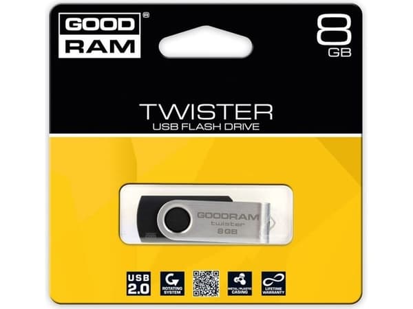 GOODRAM UTS2 - USB flash-enhet - 8 GB - USB 2.0 - svart