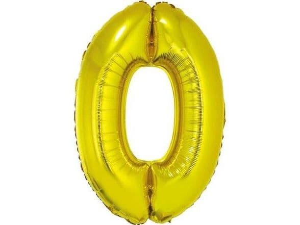 GoDan folio ilmapallo numero "0" kultainen, 85cm