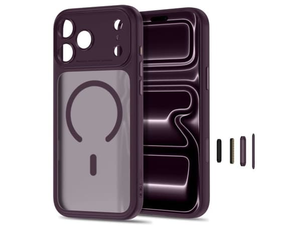 Tech-Protect MagPeak MagSafe CC Case for iPhone 18 Pro / 17 Pro - Dark Cherry Matte