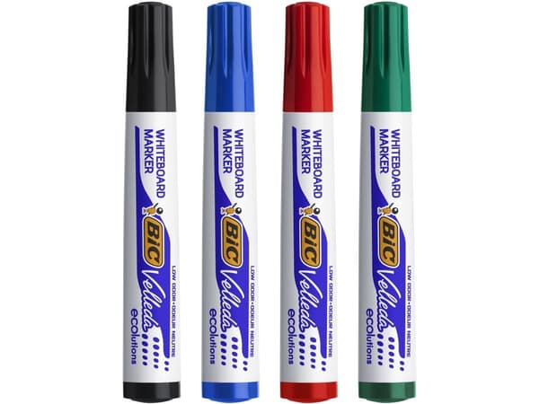 Whiteboardmarkers BIC Velleda 1701, box med 4 st.