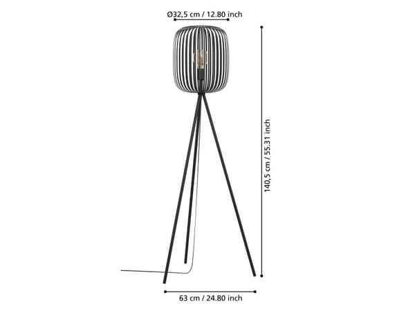 EGLO ROMAZZINA gulvlampe H1405 E27 sort