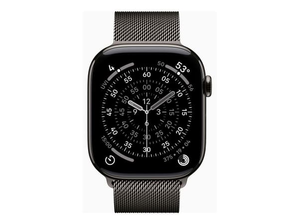 Apple Watch Series 11 GPS + Cellular 46mm Slate Titanium Case with Slate Milanese Loop - S/M