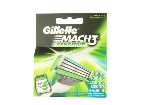 Gillette Mach3 Sensitive Razor Blades X4 Gillette