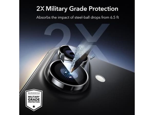ESR Armorite kameradeksel til iPhone 16 / 16 Plus / 17 - svart