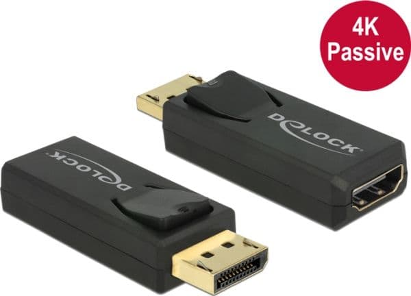 DeLOCK 65571, Displayport 1.2, HDMI, Musta
