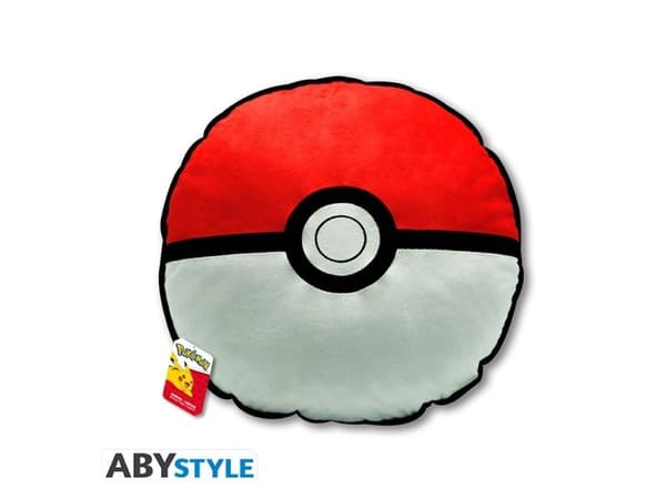 ABYstyle Pokémon, Röd, Vit, Rund, Polyester, Dekorationskudde