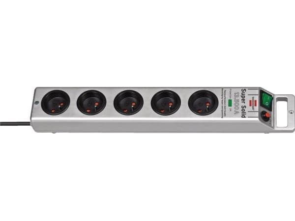 Brennenstuhl 1153344315, 5 AC-utgångar, Typ E, 230 V, 16 A, Typ E, Silver