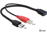 Delock - USB-kabel - USB typ A (hona) till USB (endast ström), USB typ A (hane) - USB 3.0 - 30 cm