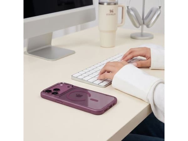 Tech-Protect Magmat Magsafe CC Case for iPhone 17 Pro / 18 Pro - Transparent Burgundy