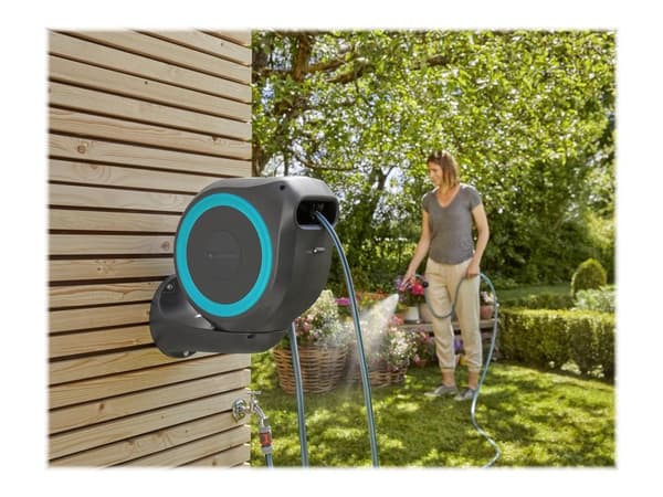 Gardena väggslangbox RollUp S turkos 15 m