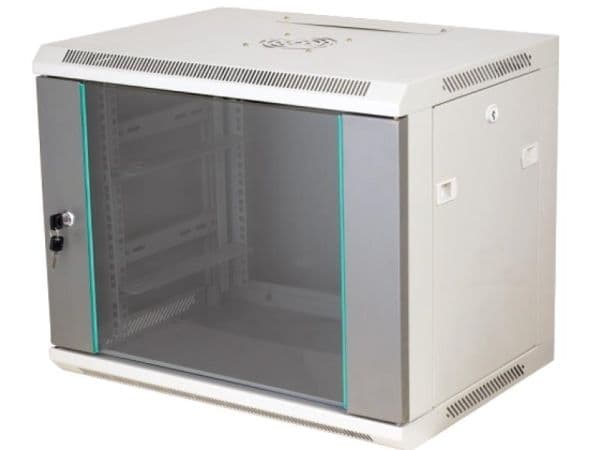 ALANTEC - Skåp - väggmontering, golvmontering - grå - 6U - 19"