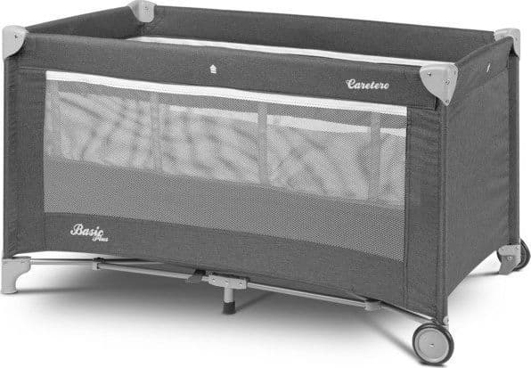 Caretero BASIC PLUS resesäng/grind set med spjälsäng + väska - grafit