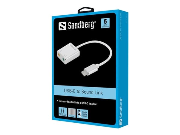 Sandberg USB-C to Sound Link - Lydkort - stereo - USB-C
