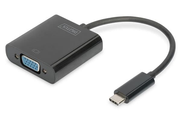 DIGITUS - Ekstern videoadapter - USB-C 3.1 - VGA - svart