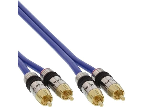 InLine 89730P, Hanstik, 2 x RCA, Hanstik, 30 m, Blå