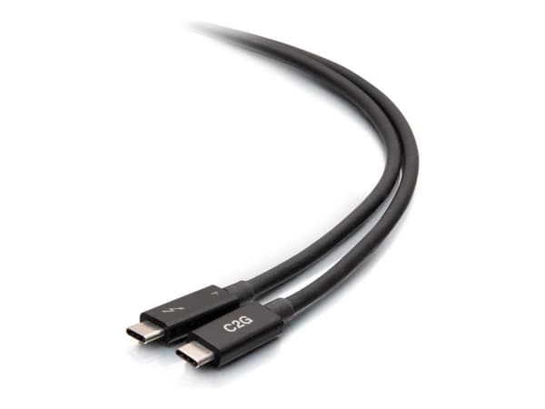 C2G 2.5ft Thunderbolt 4 USB C -kaapeli - USB C - USB C - 40Gbps - M/M - Thunderbolt kabel - USB-C (han) til USB-C (han) - USB 3.2 / DisplayPort 2.1...