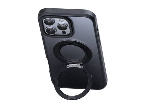 McDodo PC-4933 MagSafe-deksel til iPhone 16 Pro Max med stativ (sort)