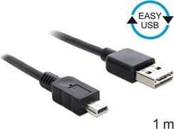 Delock EASY-USB - USB-kaapeli - mini-USB tyyppi B (han) til USB (han) - 1 m - lajittelu